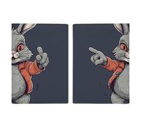 Passport Holder Passport Book Leather Passport Cover Card Holder Cartoon Gray Bunny Travel Wallet for On Business Trip, Travel Gifts, Cartoon Gray Bunny, 20.3x13.8cm