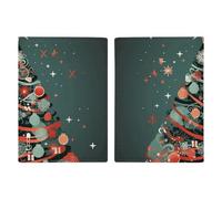 Passport Holder Passport Book Leather Passport Cover Card Holder Curves And Circles Travel Wallet for On Business Trip, Travel Gifts, Creative Christmas Tree, 20.3x13.8cm