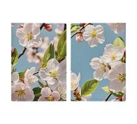 Passport Holder Passport Book Leather Passport Cover Card Holder Cute Frog Travel Wallet for On Business Trip, Travel Gifts, Japanese Floral Cherry Blossom, 20.3x13.8cm