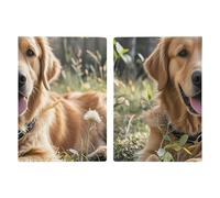 Passport Holder Passport Book Leather Passport Cover Card Holder Cute Frog Travel Wallet for On Business Trip, Travel Gifts, Golden retriever, 20.3x13.8cm