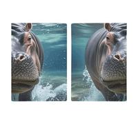 Passport Holder Passport Book Leather Passport Cover Card Holder Cute Frog Travel Wallet for On Business Trip, Travel Gifts, Diving Hippo, 20.3x13.8cm