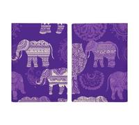 Passport Holder Passport Book Leather Passport Cover Card Holder Finding Sea Turtles Travel Wallet for On Business Trip, Travel Gifts, Purple Elephant, 20.3x13.8cm
