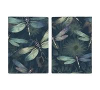 Passport Holder Passport Book Leather Passport Cover Card Holder Happy Corgi Dog Travel Wallet for On Business Trip, Travel Gifts, Dragonfly pattern, 20.3x13.8cm