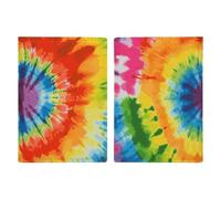 Passport Holder Passport Book Leather Passport Cover Card Holder Palm Trees Sunset Travel Wallet for On Business Trip, Travel Gifts, Tie Dye, 20.3x13.8cm