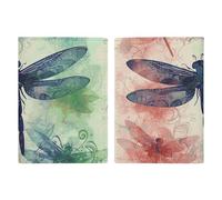 Passport Holder Passport Book Leather Passport Cover Card Holder Peacock Feathers Elephant Travel Wallet for On Business Trip, Travel Gifts, Modern dragonfly, 20.3x13.8cm
