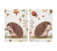 Passport Holder Passport Book Leather Passport Cover Card Holder Seals on Ice Travel Wallet for On Business Trip, Travel Gifts, Nature Lovely Hedgehog Lovers, 20.3x13.8cm