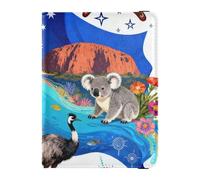 Passport Holder PU Leather Covers with Credit Card Holder Slots Australia Culture Travel RFID Blocking Leather Card Case for Women Men
