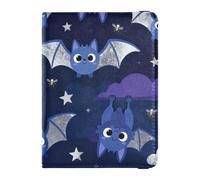 Passport Holder PU Leather Covers with Credit Card Holder Slots Bat Night Sky Travel RFID Blocking Leather Card Case for Women Men