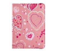 Passport Holder PU Leather Covers with Credit Card Holder Slots Colorful Dino Red Pine Trees Merry Christmas Travel RFID Blocking Leather Card Case for Women Men, 04