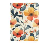 Passport Holder PU Leather Covers with Credit Card Holder Slots Flowers Daffodil Callistephus Canna Beige Travel RFID Blocking Leather Card Case for Women Men, 10, One Size