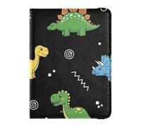 Passport Holder PU Leather Covers with Credit Card Holder Slots Fun Dinosaur Pattern Travel RFID Blocking Leather Card Case for Women Men