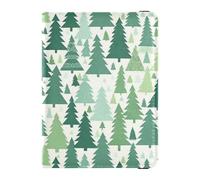 Passport Holder PU Leather Covers with Credit Card Holder Slots Green Pine Tree Pattern Travel RFID Blocking Leather Card Case for Women Men