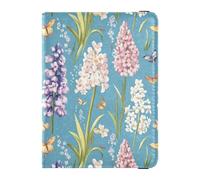 Passport Holder PU Leather Covers with Credit Card Holder Slots Spring Flowers Orchid Begonia Hosta Terracotta Travel RFID Blocking Leather Card Case for Women Men, 12, 1 size