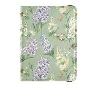 Passport Holder PU Leather Covers with Credit Card Holder Slots Spring Flowers Orchid Begonia Hosta Terracotta Travel RFID Blocking Leather Card Case for Women Men, 14, One Size