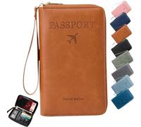 Passport Holder,RFID Travel Wallet,Multi-Functional RFID Passport Wallet,Passport Holder for Travel Holiday Essentials,Multi Functional Card Folder for Travel Women and Men Accessories (Brown)