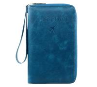 Passport Holder,RFID Travel Wallet,Multi-Functional RFID Passport Wallet,Passport Holder for Travel Holiday Essentials,Multi Functional Card Folder for Travel Women and Men Accessories (Peacock Blue)