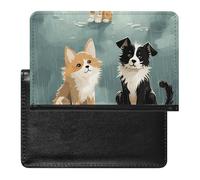 Passport Holder Travel Accessories 3D Wolf Dream Catcher Waterproof Passport Travel Wallet with Card Slots for Women Men, Rain Cat and Dog, One Size