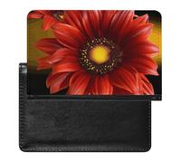 Passport Holder Travel Accessories Animals Embroidery Horses Waterproof Passport Travel Wallet with Card Slots for Women Men, red sunflower, One Size