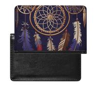 Passport Holder Travel Accessories Brown Bear Waterproof Passport Travel Wallet with Card Slots for Women Men, American Dream Catcher, One Size