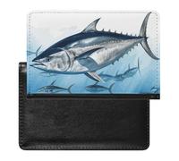 Passport Holder Travel Accessories Cartoon Eggplant Waterproof Passport Travel Wallet with Card Slots for Women Men, Bluefin Tuna Thunnus, One Size