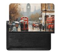 Passport Holder Travel Accessories Christmas Snowman Snowflake Waterproof Passport Travel Wallet with Card Slots for Women Men, London Impression, One Size