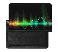 Passport Holder Travel Accessories Coral Coloured Patterns Waterproof Passport Travel Wallet with Card Slots for Women Men, Cool Music sound wave, One Size