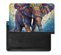 Passport Holder Travel Accessories Cute Cat Sing Christmas Carols Waterproof Passport Travel Wallet with Card Slots for Women Men, Colorful Elephant, One Size