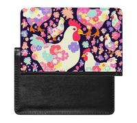 Passport Holder Travel Accessories German Shepherd Dog Lovers Waterproof Passport Travel Wallet with Card Slots for Women Men, Flower heart chicken, One Size