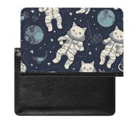Passport Holder Travel Accessories Golden Retriever Running Waterproof Passport Travel Wallet with Card Slots for Women Men, Fun cat Astronaut, One Size