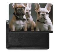 Passport Holder Travel Accessories Golden Retriever Running Waterproof Passport Travel Wallet with Card Slots for Women Men, French bulldog puppies, One Size, Modern
