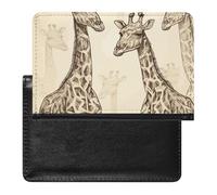 Passport Holder Travel Accessories Hi Bear Sit on The Lawn Waterproof Passport Travel Wallet with Card Slots for Women Men, Hand Drawn Giraffes, One Size