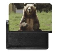 Passport Holder Travel Accessories Hi Bear Sit on The Lawn Waterproof Passport Travel Wallet with Card Slots for Women Men, Hi Bear Sit on the lawn, One Size