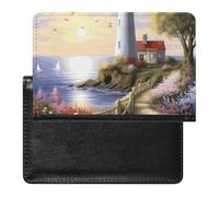 Passport Holder Travel Accessories Long Haired Cat Waterproof Passport Travel Wallet with Card Slots for Women Men, Lighthouse Diamond Painting, One Size