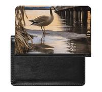 Passport Holder Travel Accessories Mid Century Modern Waterproof Passport Travel Wallet with Card Slots for Women Men, Wild Goose by the Bridge, One Size
