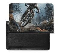 Passport Holder Travel Accessories Opossum In Snow Waterproof Passport Travel Wallet with Card Slots for Women Men, Mountain Bike Tournament, One Size