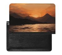 Passport Holder Travel Accessories Opossum In Snow Waterproof Passport Travel Wallet with Card Slots for Women Men, Mountain and water at sunset, One Size