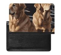 Passport Holder Travel Accessories Orange Monarch Butterflies Waterproof Passport Travel Wallet with Card Slots for Women Men, Golden Retrievers, One Size