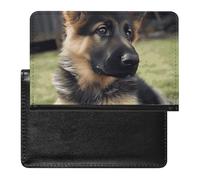 Passport Holder Travel Accessories Orange Monarch Butterflies Waterproof Passport Travel Wallet with Card Slots for Women Men, German Shepherd Puppy, One Size
