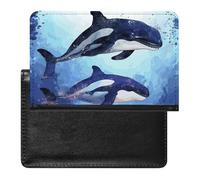 Passport Holder Travel Accessories Pirate Sailboat Full Moon_78728436 Waterproof Passport Travel Wallet with Card Slots for Women Men, Orca Killer Whale, One Size