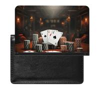 Passport Holder Travel Accessories Red Hot Lava Waterproof Passport Travel Wallet with Card Slots for Women Men, Poker Tournament, One Size