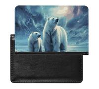 Passport Holder Travel Accessories Red Hot Lava Waterproof Passport Travel Wallet with Card Slots for Women Men, Polar Bears Northern Lights, One Size