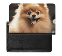 Passport Holder Travel Accessories Red Hot Lava Waterproof Passport Travel Wallet with Card Slots for Women Men, Pomeranian dog, One Size