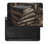 Passport Holder Travel Accessories Stack Old Books Waterproof Passport Travel Wallet with Card Slots for Women Men, Stack of Age Books, standard size