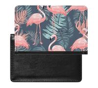Passport Holder Travel Accessories Sunset Palm Tree Waterproof Passport Travel Wallet with Card Slots for Women Men, Summer Flamingo Palm Leaves, One Size