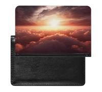 Passport Holder Travel Accessories Sunset Palm Tree Waterproof Passport Travel Wallet with Card Slots for Women Men, Sun sunrise cloud, One Size
