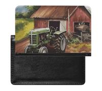 Passport Holder Travel Accessories Turtles Emerging from Oranges Waterproof Passport Travel Wallet with Card Slots for Women Men, Tractor on the Farm, One Size