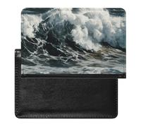 Passport Holder Travel Accessories West Desert Cactus Riding Horses Waterproof Passport Travel Wallet with Card Slots for Women Men, The Sea Waves, One Size