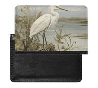 Passport Holder Travel Accessories White Lizard Waterproof Passport Travel Wallet with Card Slots for Women Men, Swamp Egret, One Size