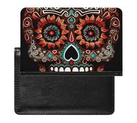 Passport Holder Travel Accessories Wild Animals Tiger Waterproof Passport Travel Wallet with Card Slots for Women Men, Sugar Skulls Day of the Dead, One Size