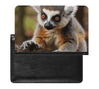 Passport Holder Travel Accessories Wild Animals Tiger Waterproof Passport Travel Wallet with Card Slots for Women Men, Monkey Lemur Cute, One Size